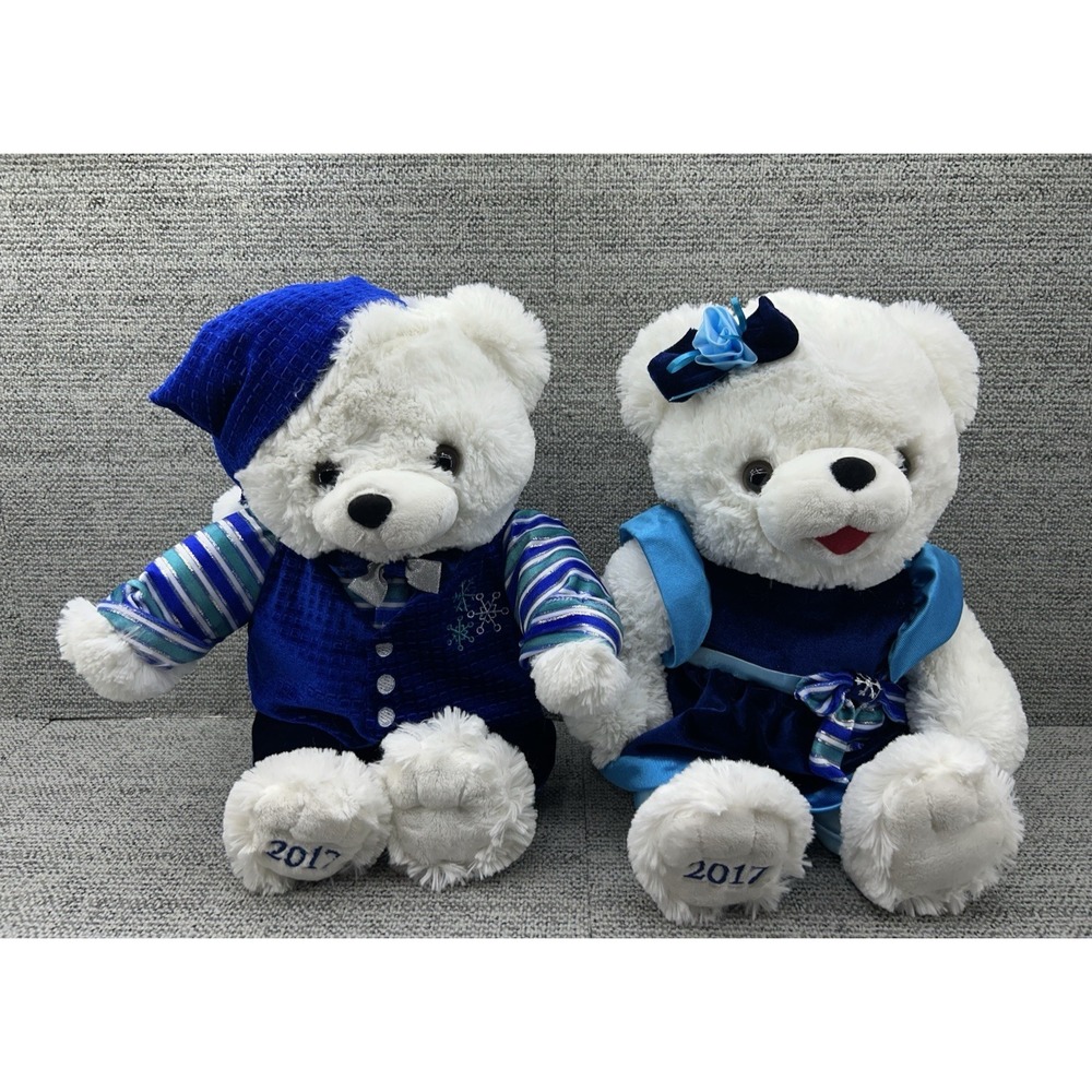 Dan Dee Snowflake Boy & Girl Teddy Bear Collector's Choice Christmas Plush 2017